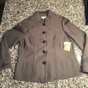 Coldwater Creek Gray Double Knit Jacket ~ Petite 14 ~ NWT